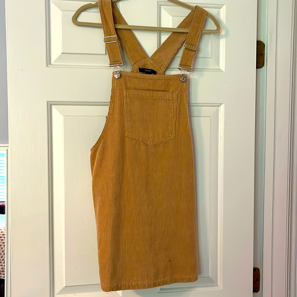 Mini cordoroy overall skirt